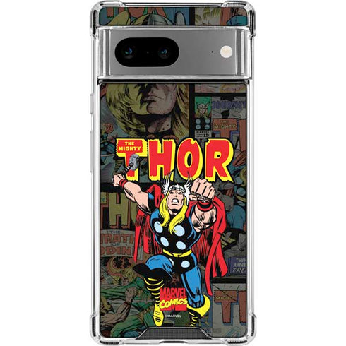 Marvel Classic Comics The Mighty Thor Vintage Google Pixel 8 Clear Case